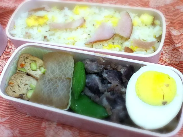 砂肝唐揚げチャーハン弁当|hoppycowさん