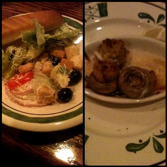 #OliveGarden #Breadsticks #Salad #StuffedMushrooms|Charleneさん