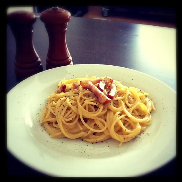 ちょっと遅めのランチ🍴カルボナーラ作った(◍•ᴗ•◍)♡♬|natupuさん