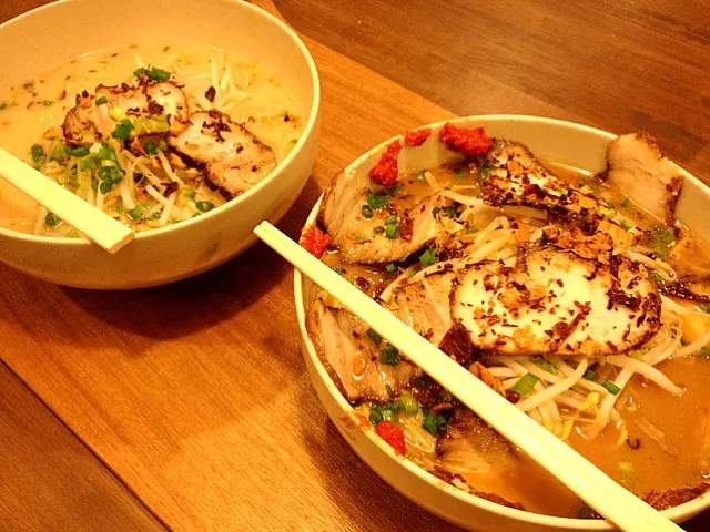 チャルメラで、ずんばいずんばいラーメンと、とんこつラーメン|あきらさん