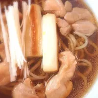 Snapdishの料理写真:鶏ガラスープのかしわ蕎麦（試作）|聖護院さん