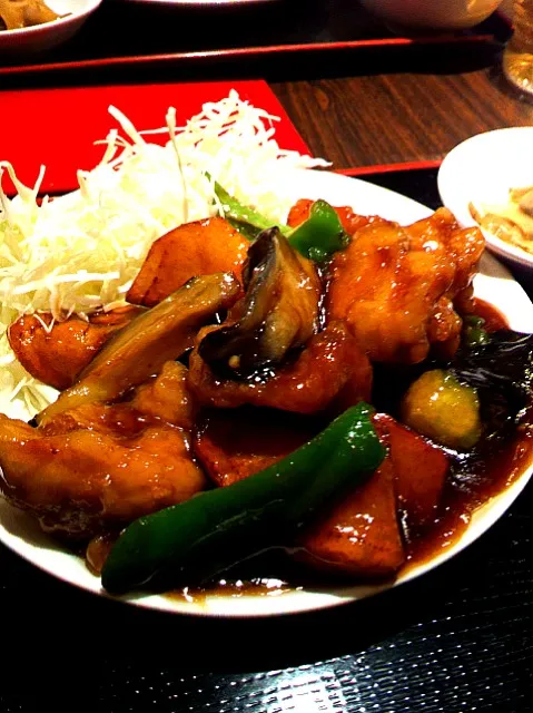 若鶏と野菜の黒酢あんかけ定食|shuさん