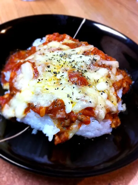 母特製のミートソースでイタリア丼|はらぺこ青虫さん