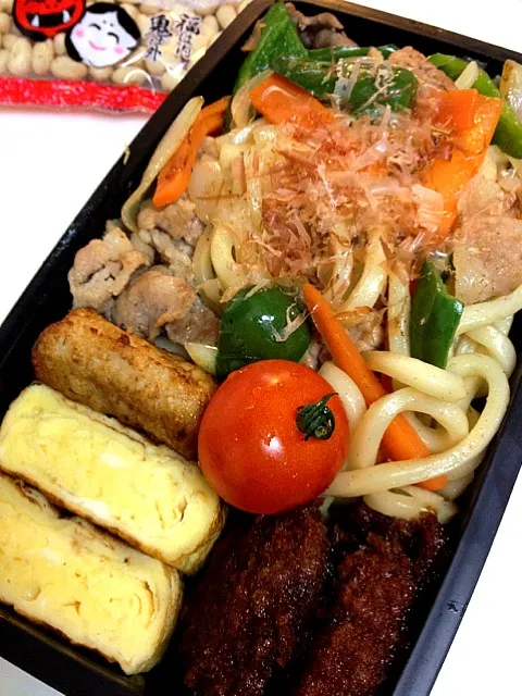 息子弁当2/3 焼うどん|たゆさん