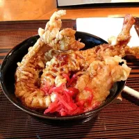 天丼ランチ このどんぶり一杯に手打ちうどんか蕎麦が付きます|niboutouさん