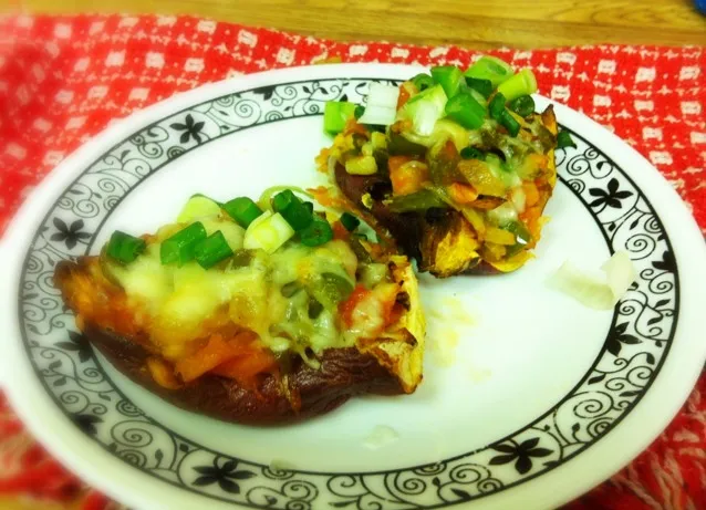 loaded turkey santa fe baked potato skins|danielleさん