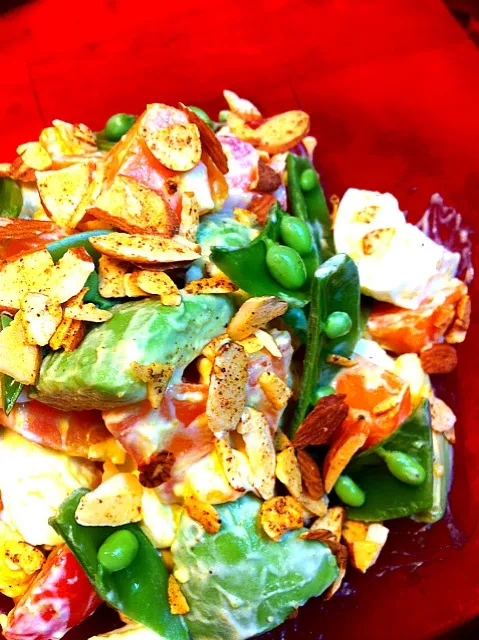 avocado and crispy almonds salad ♡|tayukoさん