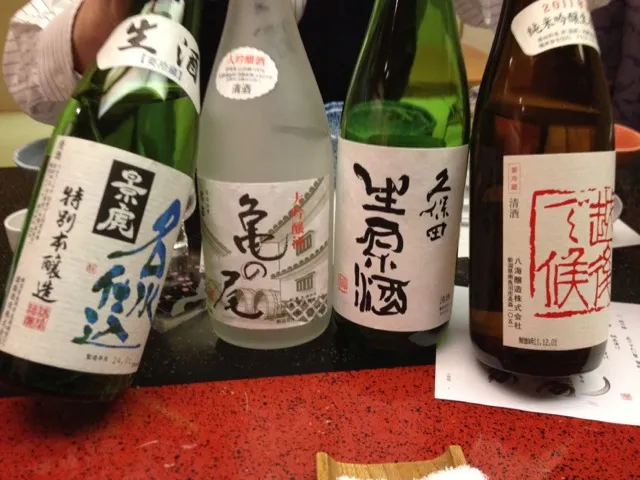 新潟の地酒4種飲み比べ|神楽坂世界喫茶さん