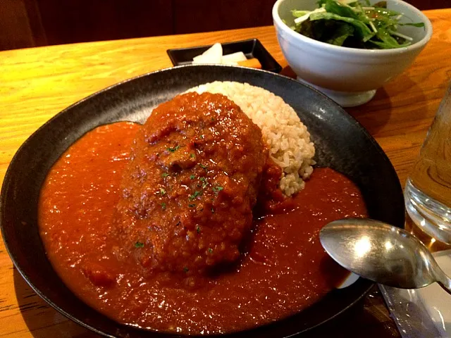 廣屋さんのハンバーグカレーです。玄米チョイスで！|大阪カレー部長さん