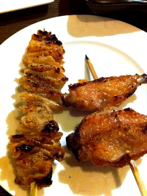 Snapdishの料理写真:yakitori - kawa n tebasaki|mikko tanさん