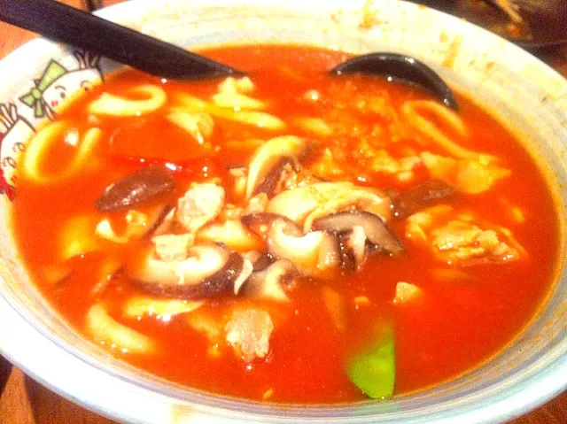 shredded chicken & tomato soup handmade udon|skyblueさん