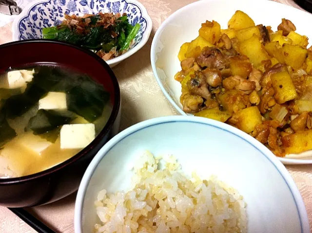 夕飯。陳建太郎さん（陳建一さんの息子さん）レシピの鶏とさつまいもの炒め物メイン☆|ナショ坊☆さん