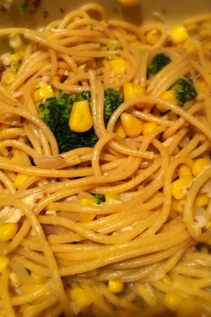 broccolli corn tuna pasta|kayoさん