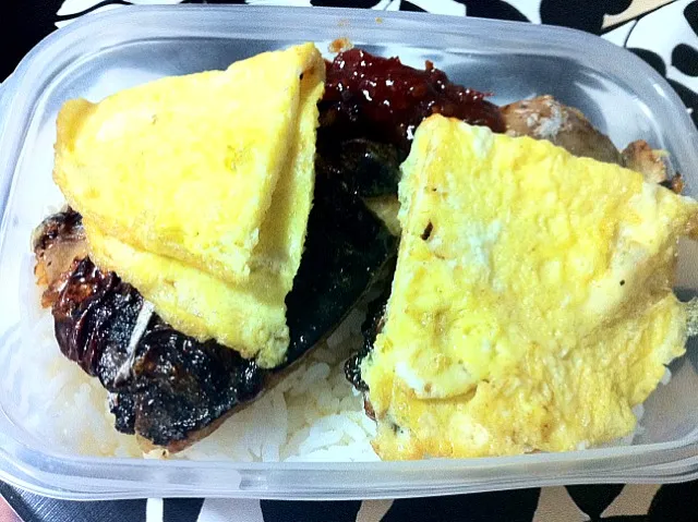 15/2/12 ~ packed lunch 4 hubby; Grilled Saba in Teriyaki sauce ć egg omelette|Julia Aliさん