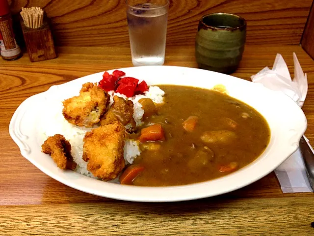 カウンターでいただきます！串カツやのカツカレー(^_^;)|大阪カレー部長さん