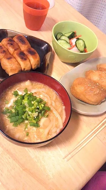 かきたまうどん お稲荷さん お土産餃子 浅漬け|☃YUKIさん