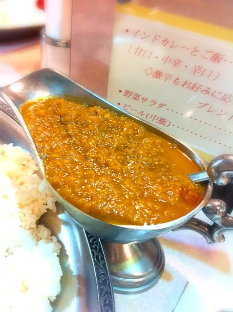 インドカレー、中辛。いつもは辛口だけど、胃が治ってきたばかりだし控えめに。|liccaさん