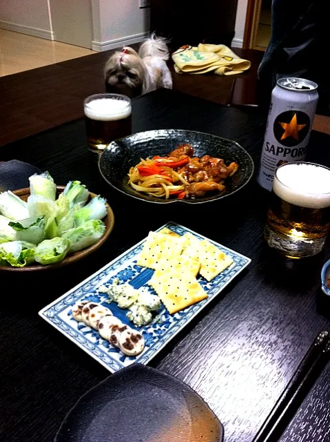 Snapdishの料理写真:マネー不足！家で乾杯(^O^)／|moririyyyさん