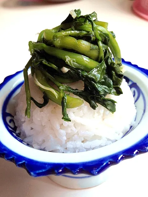 Snapdishの料理写真:水芥配飯watercress with rice|(=^x^=)さん