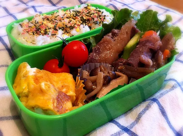 今日の弁当 塩麹の肉巻|tacaccoさん