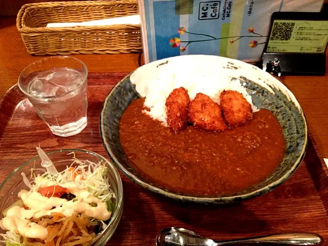 チキンカツの載ったキーマカリー|大阪カレー部長さん