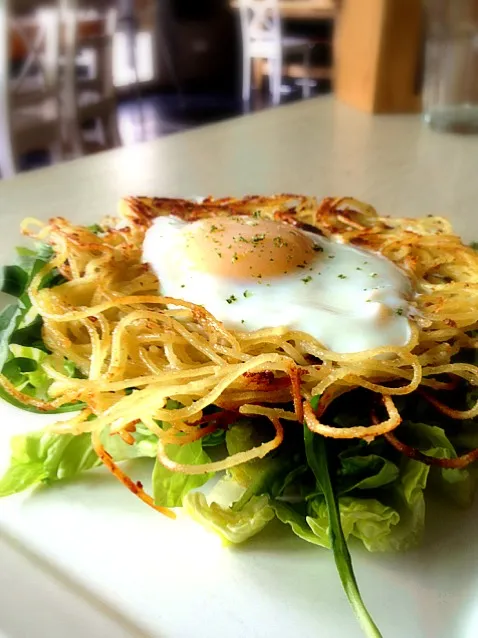 spaghetti nest salad|willzさん