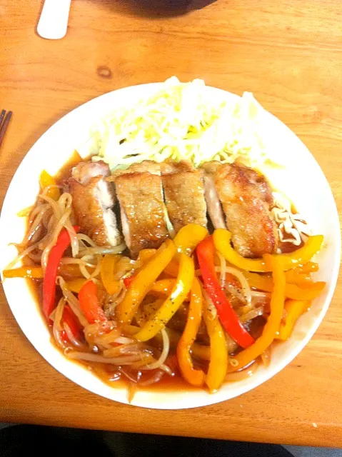 Snapdishの料理写真:鶏肉の唐揚げ 野菜あんかけ|ランさん