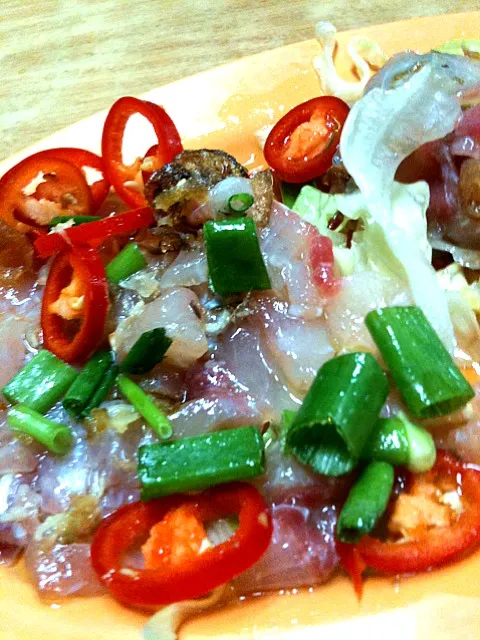 chinese style sliced raw fish|Belinda Au Yongさん