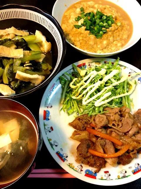 Snapdishの料理写真:昨日の鶏チャーシューのタレを使って、生姜焼き！！|Akiko.Kさん