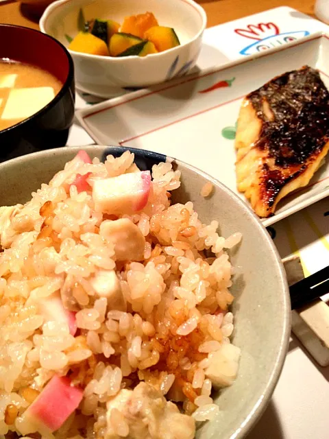 炊き込みご飯、サワラの味噌漬け、かぼちゃ|Shinsuke Nakanishiさん