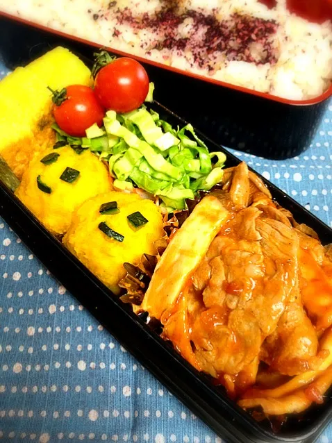 Snapdishの料理写真:豚肉とエリンギのトマト煮弁当|ぴよさん