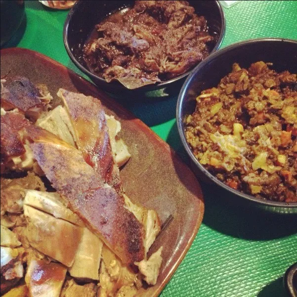 Snapdishの料理写真:Lechon, Bopis, and Dinuguan|Abe Licudanさん