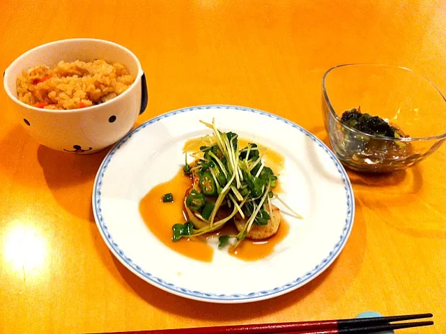 かやくご飯と長芋のバター焼き|ゆーきさん