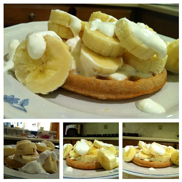 waffles with cool whip and bananas|kat louiseさん