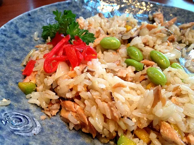 salmon fried rice|irene sunaryoさん