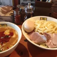 Snapdishの料理写真:辛辛濃菜つけ麺 味玉のせ|phinさん