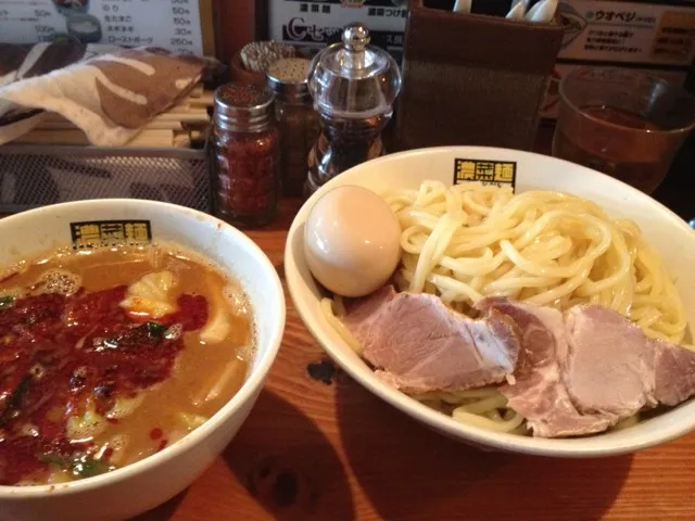 Snapdishの料理写真:辛辛濃菜つけ麺 味玉のせ|phinさん