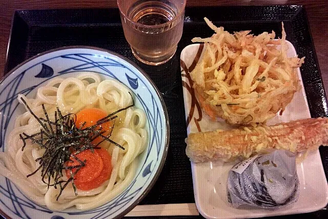 明太釜玉得セット＆野菜かき揚げ|ちまさん