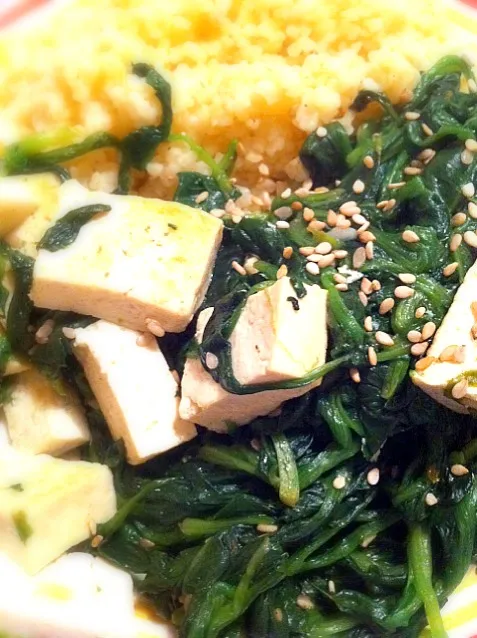 bulgur with spinach and tofu|Gabiさん