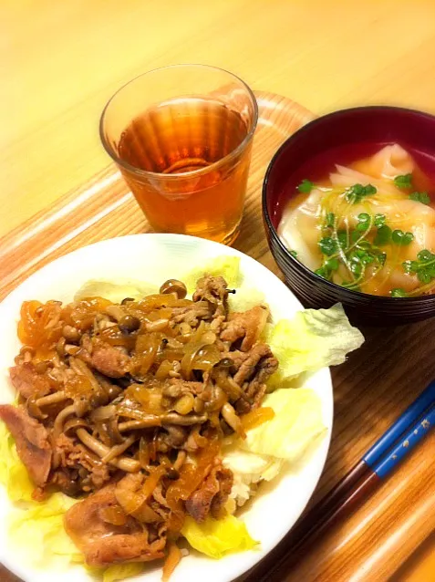 朝食 豚丼&ワンタンスープ|Naoko.Tさん