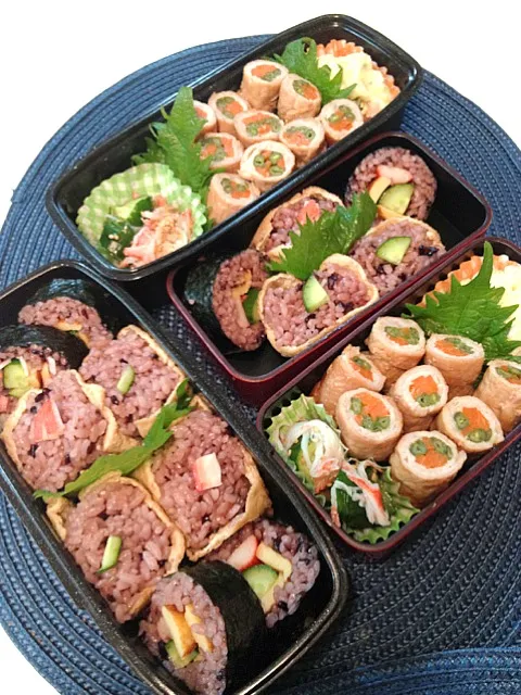 野菜の肉巻と黒米すし弁当|かずさん