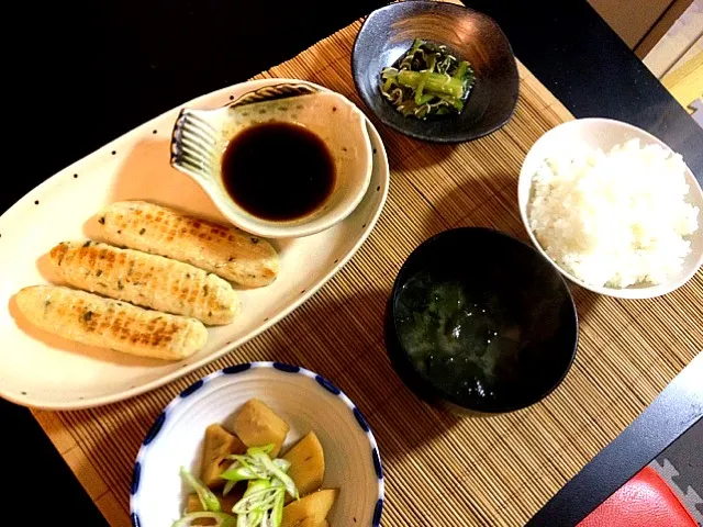 棒つくね タケノコの土佐煮 小松菜のしらす和え|yaschanさん