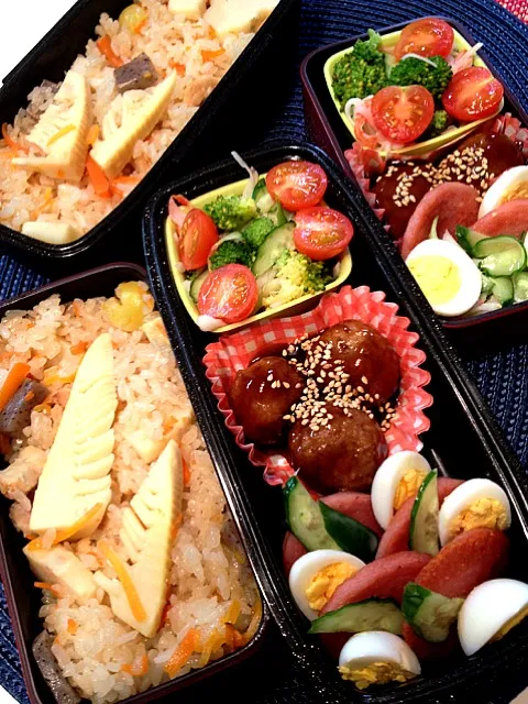 Snapdishの料理写真:竹の子ご飯弁当|かずさん