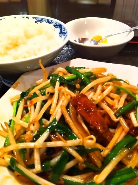 ニラレバ定食|塩豚骨さん