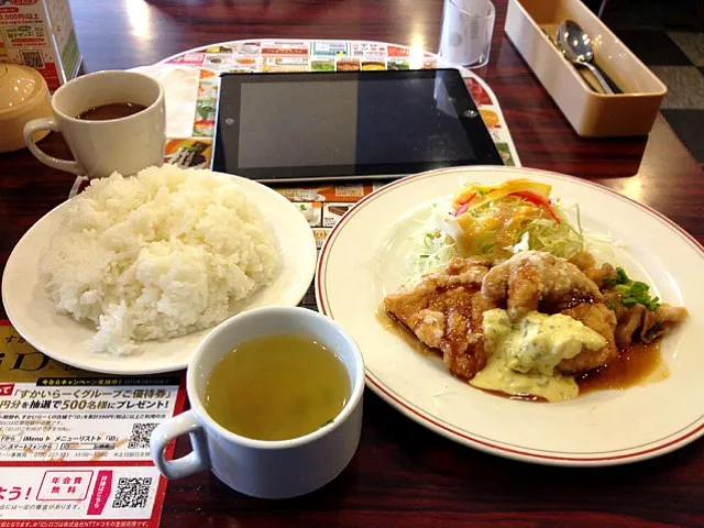 てりタルチキンと豚肉生姜焼きのダブルランチ|kutsuna ippeiさん