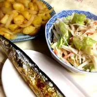 じゃがバター醤油とツナマヨサラダとさんま|reinaさん