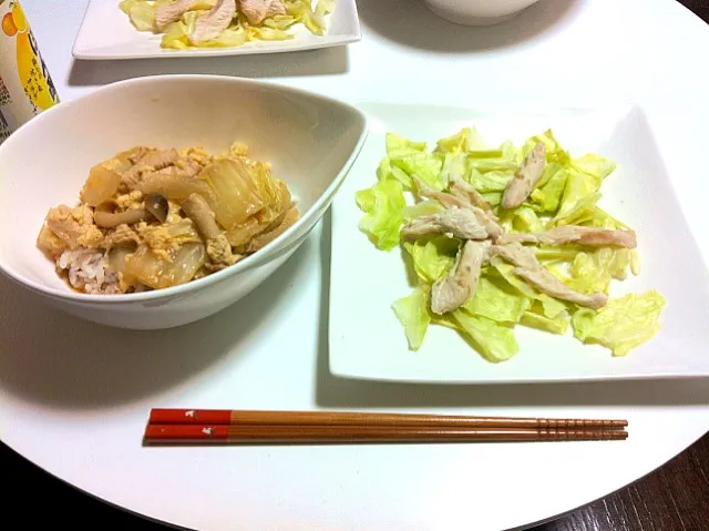 親子丼と柚子こしょうチキン|とえちゃんさん