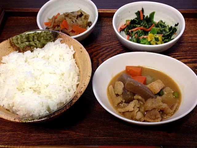 鶏肉の味噌煮、切り干し大根、温野菜|Taku Fukagawaさん