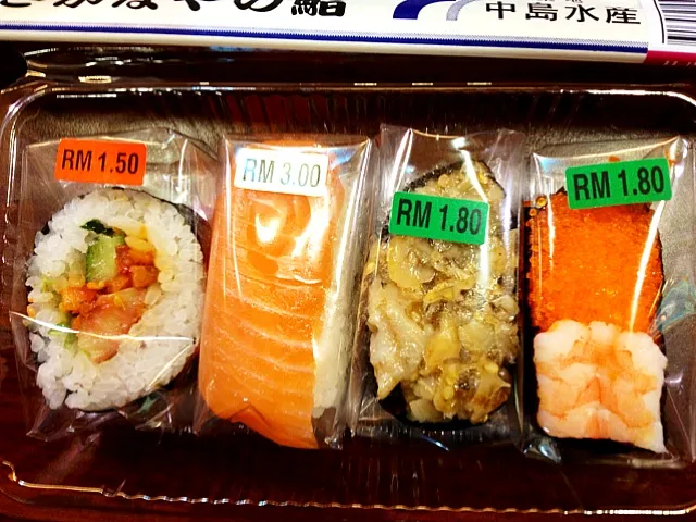 assorted sushi as my brunch + tea|(=^x^=)さん