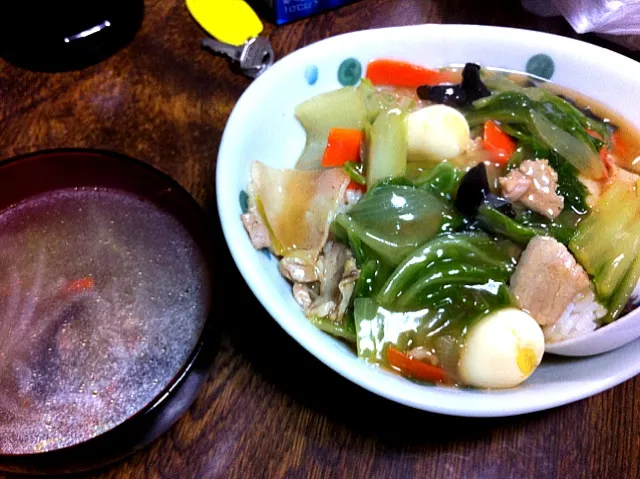 中華丼と春雨スープ|イモさん